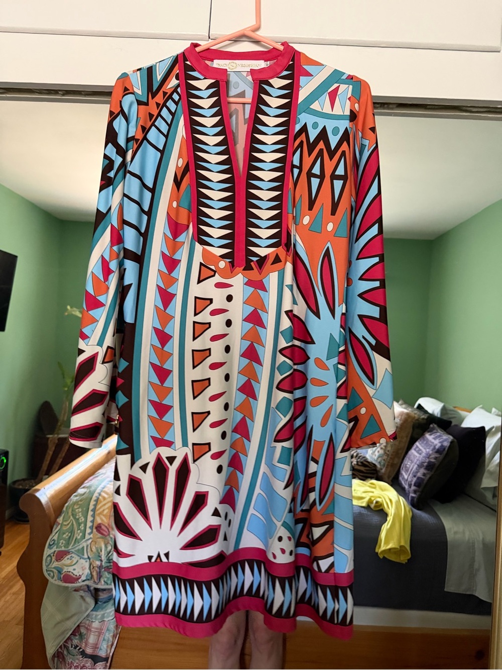 Tracy Negoshian Geometric Dress with zippered pocket